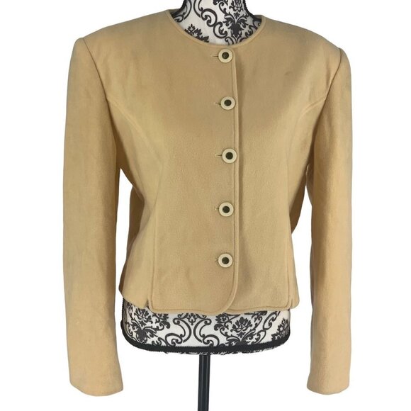 Vintage Highland Queen Cream Wool Cashmere Blend Blazer | Made in Canada Size M - Picture 2 of 11